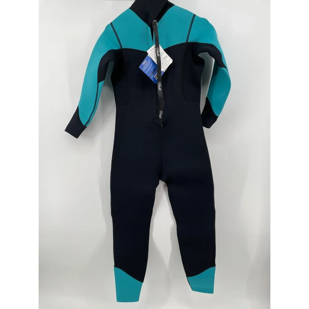 Hevto Wetsuit Youth Size 10 Black Teal Coral-I Full‎ Body Neoprene CLY001 NEW